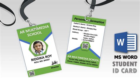 How To Make Student Id Card In Ms Word Microsoft Word Identity Card