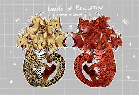The Seven Headed Beasts Of Revelation Scarlet Beast 666 Etsy België