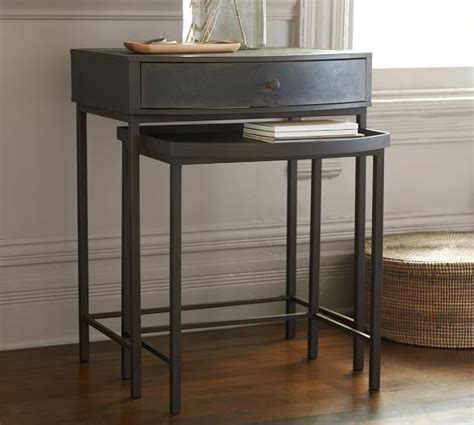 Product title round side end tables 2 tier bedside accent table for living room bedroom with storage average rating: Woodrow Metal Nesting Bedside Table | Pottery Barn. 24 ...