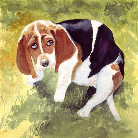 Beagle Puppy Watercolor Painting