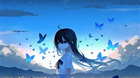 Sad Girl Wallpaper 4k Anime Girl Mood Butterflies