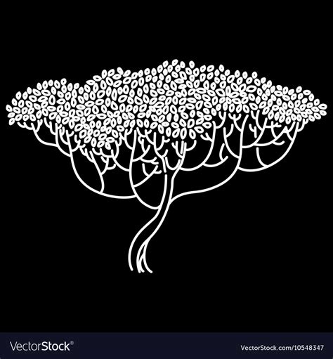 Stylized Abstract Tree Black And White Royalty Free Vector