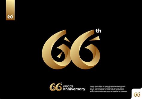 Premium Vector Number 66 Gold Logo Icon Design 66th Birthday Logo