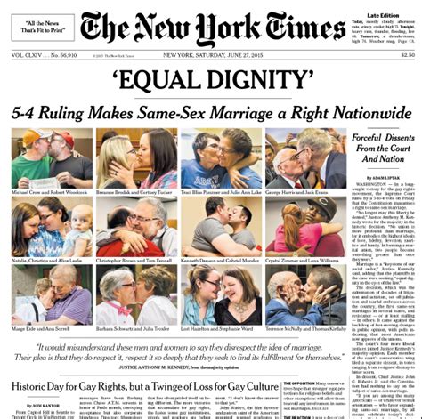 Newspaper Front Page Gay Marriage Ny Times