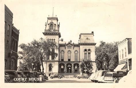 Rppc Court House Hillsboro Il Montgomery County 1946 Vintage Postcard