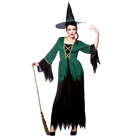 Ladies Halloween Gothic Sexy Scary Sorceress Enchant Witch Fancy Dress