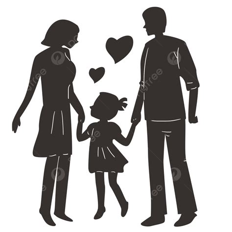 Famille De Trois Portrait De Famille Silhouette Png Famille