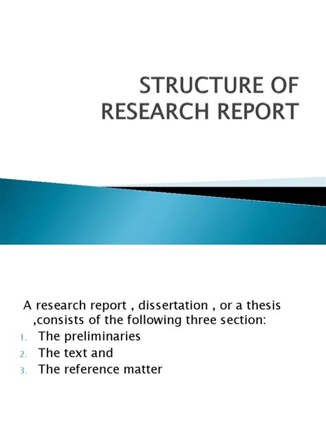 Structure Of Research Report Thesis Paragraph