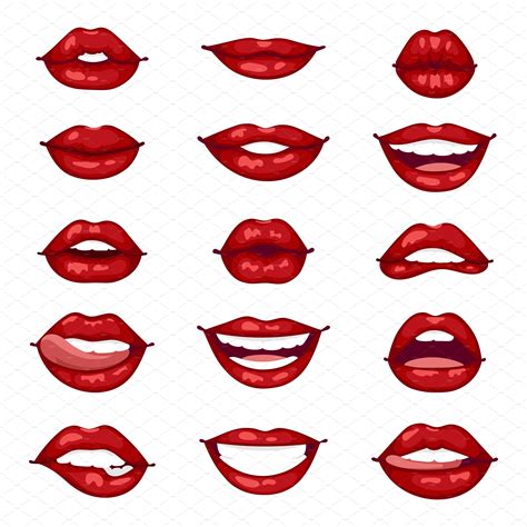 Female Lips Isolated Vector Pre Designed Illustrator Graphics ~ Creative Market