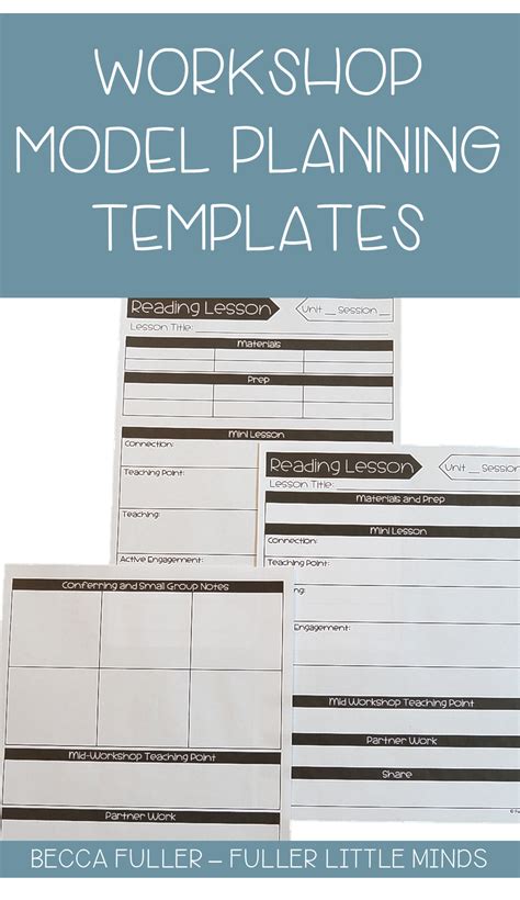 Teacher's observations of student preparedness, student work samples, and participation in group activities. Reading and Writing Workshop Planning Template | PARTIALLY ...