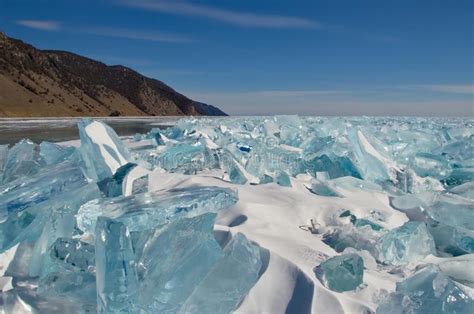 The Unique Ice Lake Baikal Near Olkhon Island Stock Image Image Of