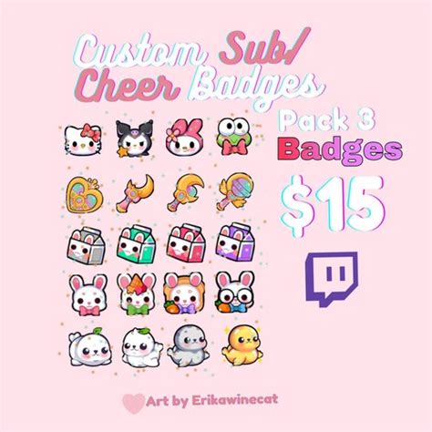 Custom Sub Bit Badges For Twitch Cheer Channel Point Etsy Canada