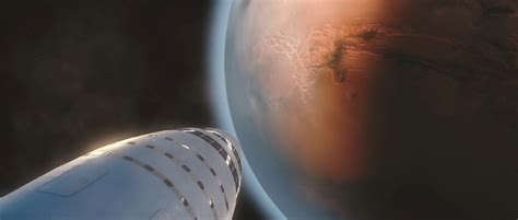 Spacex Big Falcon Rocket Approaching Mars Official Design Human Mars