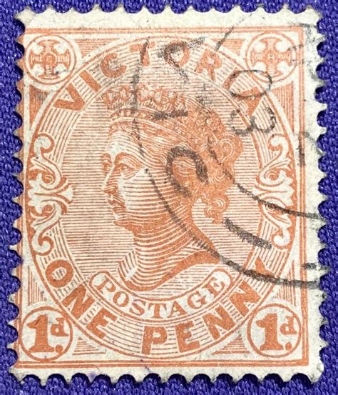 1375 Stamps Victoria Australia 1901 1902 Red One Penny Queen