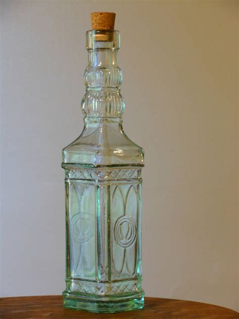Ornate Hand Blown Vintage Glass Bottle