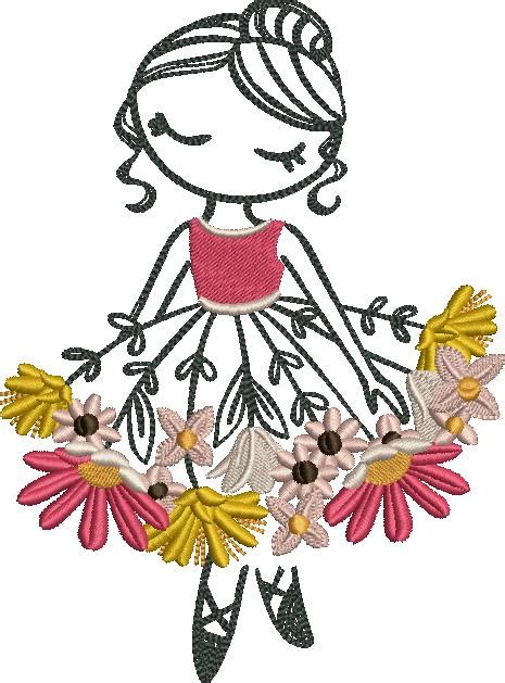Girls Dance Embroidery Design 15 A