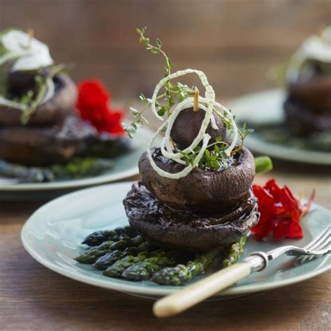 Mushroom And Onion Stack With Asparagus Ina Paarman