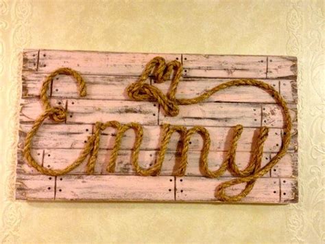Colored Western Wood Rope Name Sign Baby Country Rustic