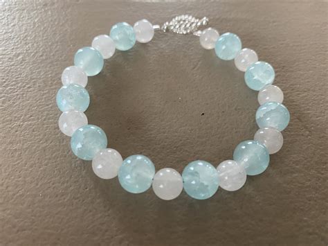 Light Blue And White Translucent Beads Etsy Uk