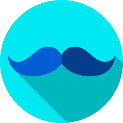 Moustache Flat Circular Flat Icon