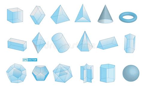 Realistic Geometric Shapes Isolated Or Basic 3d Shapes Stock Vector