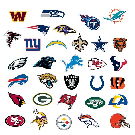 Team Logo Mini Collection Officially Licensed Nfl Removable Adhesive