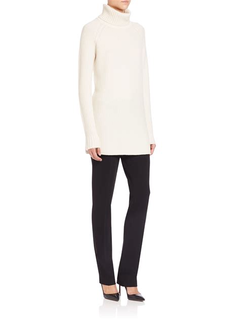 Lyst Theory Eurala Cashmere Turtleneck Sweater In White