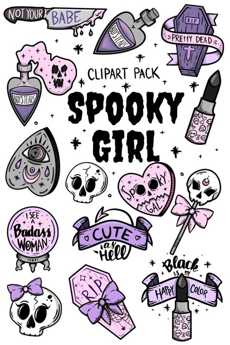 Spooky Girl Clipart Pastel Goth High Resolution Png Files 1166046