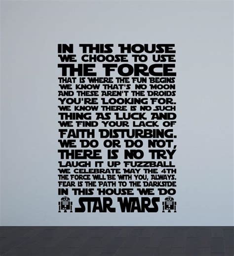 In This House We Do Star Wars Poster Wall Decal Geek Movie Etsy