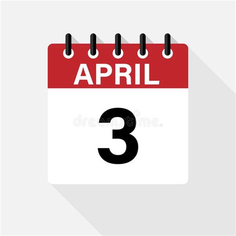 April Calendar Icon Calendar Icon With Shadow Flat Style Date Day