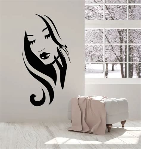 Vinyl Wall Decal Hairstyle Beauty Hair Salon Beautiful Face Girl Stickers 3052ig 21 99 Picclick