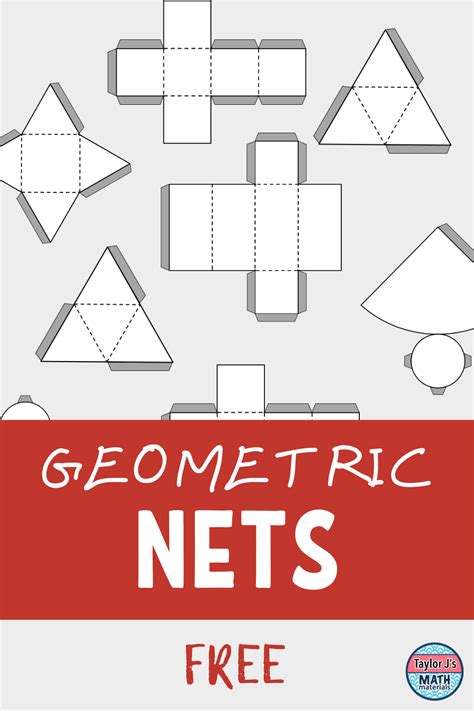 3d Shape Nets Free Printable Math Lessons Middle School Math
