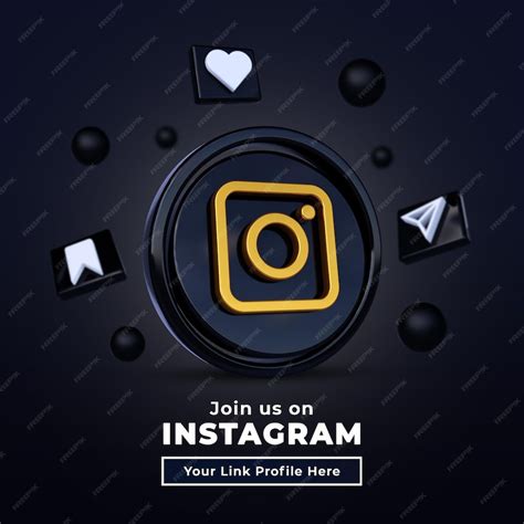 Premium Psd Follow Us On Instagram Social Media Square Banner With 3d