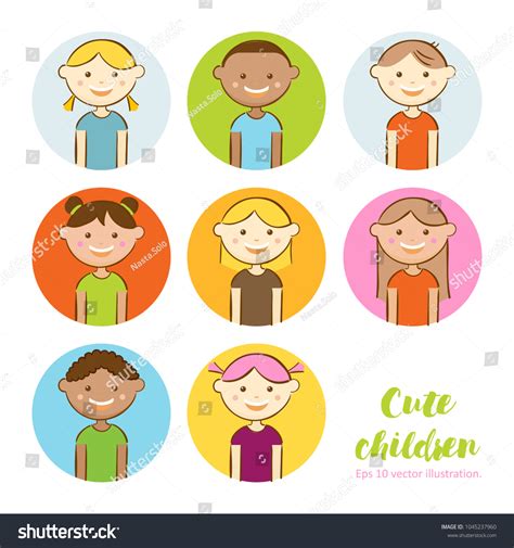 Cartoon Cute Kids Vector On Bright 스톡 벡터로열티 프리 1045237960 Shutterstock