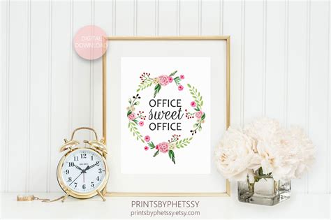 Floral Office Sweet Office Office Sweet Office Print Etsy