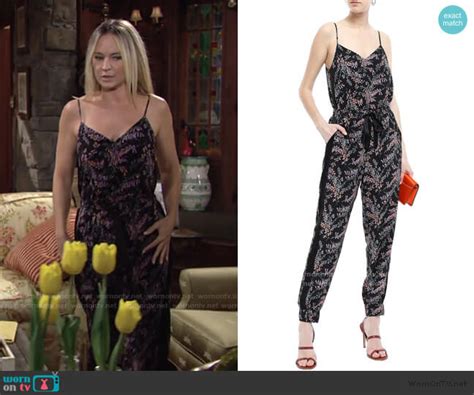 Wornontv Sharons Black Floral Print Jumpsuit On The Young And The
