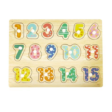 Wooden Number Peg Puzzle Assorted Kmart