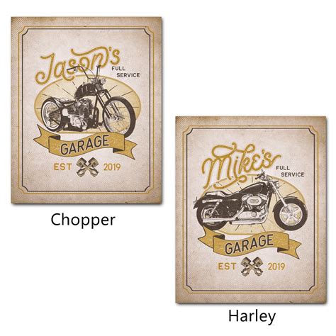 Vintage Motorcycle Sign Personalized T For Motorcycle Enthusiast