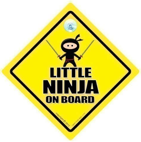 Baby Little Ninja On Board Ninja On Board Car Sign