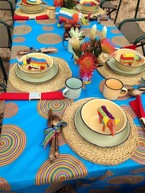 Table Decor Proudly Sa Themed Party African Party Theme African