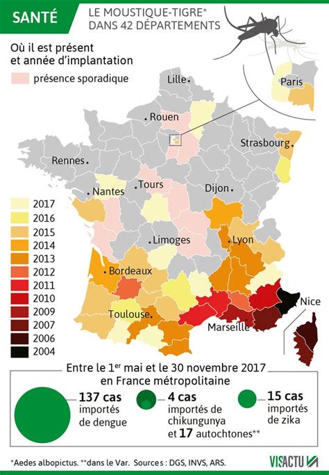 Progression Du Moustique Tigre En France Par Département Moustique