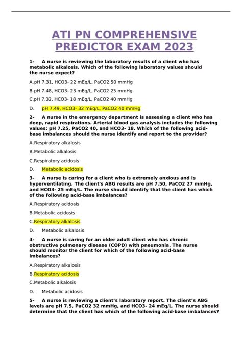 ATI PN COMPREHENSIVE PREDICTOR EXAM 2023 - ATI Predictor - Stuvia US