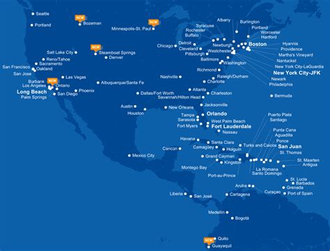 Exploring Jet Blue Route Map In 2023 Map Of The Usa
