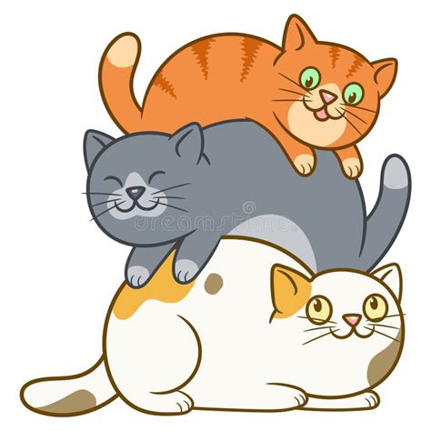 Cartoon Lying Cat Tower Stock Vector Illustration Of Background