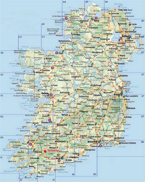 Printable Map Of Ireland With Cities