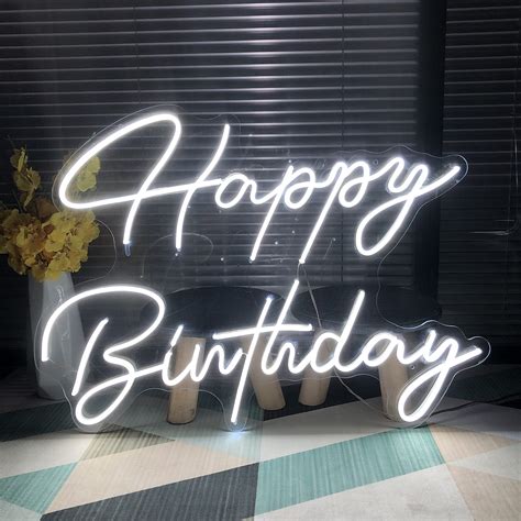 Buy Happy Birthday Neon Sign Led Flex Transparent Acrylic Letter Board