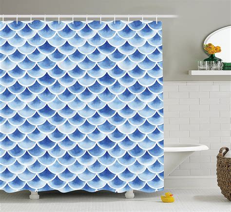 Geometric Shower Curtain By Fish Scales Composition Half Circles