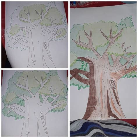 Es una manualidad muy bonita que los niños pueden presentar en clase. Dibujo de árbol fácil y bonito, rápido de hacer. | Dibujo ...