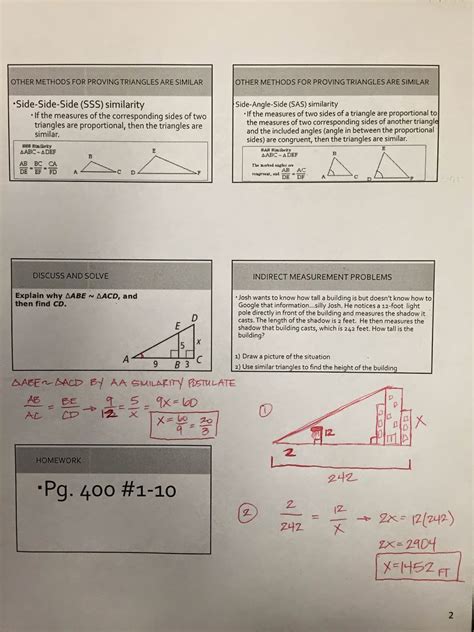 Learn how to prove triangles similar with these theorems. Honors Geometry - Vintage High School: Section 7-3 Similar Triangles