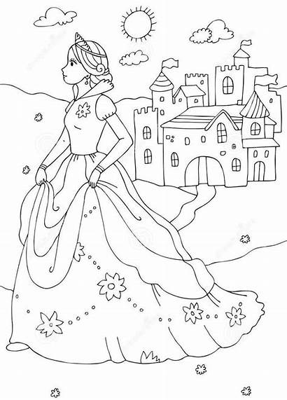 Castle Coloring Princess Castles Prinzessin Printable Schloss